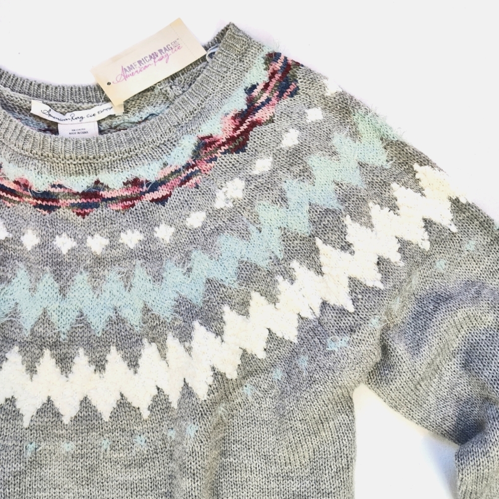 NWT American Rag Cie Sweater Medium Heather Grey - Picture 2 of 7
